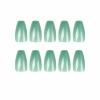 image:imageBABALAL Press On Nails Long Almond Fake Nails Green Cat Eye Design with 3D Floral Summer Spring Art Glossy Full Cover Glue On Nails For Women And Girls 24PcsANS226