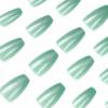 image:imageBABALAL Press On Nails Long Almond Fake Nails Green Cat Eye Design with 3D Floral Summer Spring Art Glossy Full Cover Glue On Nails For Women And Girls 24PcsANS226
