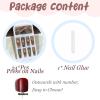 image:imageBABALAL Press On Nails Long Coffin Fake Nails Nude With Gold Glitter amp Marble Design Glossy Full Cover Glue On Nails For Women And Girls 24PcsCNC101