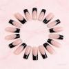 image:imageBABALAL Press On Nails Long Coffin Fake Nails Nude With Gold Glitter amp Marble Design Glossy Full Cover Glue On Nails For Women And Girls 24PcsCNC10202