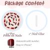 image:imageBABALAL Press On Nails Long Coffin Fake Nails Nude With Gold Glitter amp Marble Design Glossy Full Cover Glue On Nails For Women And Girls 24PcsCNC104