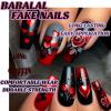 image:imageBABALAL Press On Nails Long Coffin Fake Nails Nude With Gold Glitter amp Marble Design Glossy Full Cover Glue On Nails For Women And Girls 24PcsCNC104