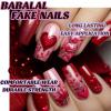 image:imageBABALAL Press On Nails Long Coffin Fake Nails Nude With Gold Glitter amp Marble Design Glossy Full Cover Glue On Nails For Women And Girls 24PcsCNC105