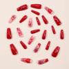 image:imageBABALAL Press On Nails Long Coffin Fake Nails Nude With Gold Glitter amp Marble Design Glossy Full Cover Glue On Nails For Women And Girls 24PcsCNC105