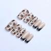 image:imageBABALAL Press On Nails Long Coffin Fake Nails Nude With Gold Glitter amp Marble Design Glossy Full Cover Glue On Nails For Women And Girls 24PcsCNC106