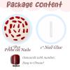 image:imageBABALAL Press On Nails Long Coffin Fake Nails Nude With Gold Glitter amp Marble Design Glossy Full Cover Glue On Nails For Women And Girls 24PcsCNC107