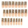 image:imageBABALAL Press On Nails Long Coffin Fake Nails Nude With Gold Glitter amp Marble Design Glossy Full Cover Glue On Nails For Women And Girls 24PcsCNC108