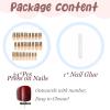 image:imageBABALAL Press On Nails Long Coffin Fake Nails Nude With Gold Glitter amp Marble Design Glossy Full Cover Glue On Nails For Women And Girls 24PcsCNC108