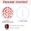 image:imageBABALAL Press On Nails Long Coffin Fake Nails Nude With Gold Glitter amp Marble Design Glossy Full Cover Glue On Nails For Women And Girls 24PcsCNC109