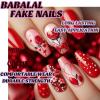 image:imageBABALAL Press On Nails Long Coffin Fake Nails Nude With Gold Glitter amp Marble Design Glossy Full Cover Glue On Nails For Women And Girls 24PcsCNC109