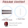 image:imageBABALAL Press On Nails Long Coffin Fake Nails Nude With Gold Glitter amp Marble Design Glossy Full Cover Glue On Nails For Women And Girls 24PcsCNC110