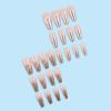 image:imageBABALAL Press On Nails Long Coffin Fake Nails Nude With Gold Glitter amp Marble Design Glossy Full Cover Glue On Nails For Women And Girls 24PcsCNC11101