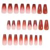 image:imageBABALAL Press On Nails Long Coffin Fake Nails Nude With Gold Glitter amp Marble Design Glossy Full Cover Glue On Nails For Women And Girls 24PcsCNC112
