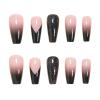 image:imageBABALAL Press On Nails Long Coffin Fake Nails Nude With Gold Glitter amp Marble Design Glossy Full Cover Glue On Nails For Women And Girls 24PcsCNC113
