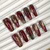 image:imageBABALAL Press On Nails Long Coffin Fake Nails Nude With Gold Glitter amp Marble Design Glossy Full Cover Glue On Nails For Women And Girls 24PcsCNC11401