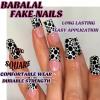 image:imageBABALAL Press On Nails Long Coffin Fake Nails Nude With Gold Glitter amp Marble Design Glossy Full Cover Glue On Nails For Women And Girls 24PcsCNC115