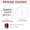 image:imageBABALAL Press On Nails Long Coffin Fake Nails Nude With Gold Glitter amp Marble Design Glossy Full Cover Glue On Nails For Women And Girls 24PcsCNC115