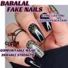 image:imageBABALAL Press On Nails Long Coffin Fake Nails Nude With Gold Glitter amp Marble Design Glossy Full Cover Glue On Nails For Women And Girls 24PcsCNC116