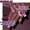 image:imageBABALAL Press On Nails Long Square Fake Nails Nude Mixed Colorful Floral Print Glossy Glue On Nails For Women And Girls 24Pcs ReusableFnm02pink