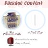 image:imageBABALAL Press On Nails Long Square Fake Nails Nude Mixed Colorful Floral Print Glossy Glue On Nails For Women And Girls 24Pcs ReusableFnm0302