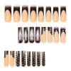 image:imageBABALAL Press On Nails Long Square Fake Nails Nude Mixed Colorful Floral Print Glossy Glue On Nails For Women And Girls 24Pcs ReusableFnm0303