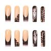 image:imageBABALAL Press On Nails Long Square Fake Nails Nude Mixed Colorful Floral Print Glossy Glue On Nails For Women And Girls 24Pcs ReusableFnm0303