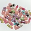 image:imageBABALAL Press On Nails Long Square Fake Nails Nude Mixed Colorful Floral Print Glossy Glue On Nails For Women And Girls 24Pcs ReusableFnm0305