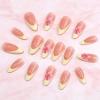 image:imageBABALAL Press On Nails Medium Almond Fake Nails Blue Swirl with Checkerboard amp Heart Glossy Y2K Retro Glue On Nails for Women and Girls 24PcsANU0003