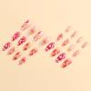 image:imageBABALAL Press On Nails Medium Almond Fake Nails Blue Swirl with Checkerboard amp Heart Glossy Y2K Retro Glue On Nails for Women and Girls 24PcsANU0005
