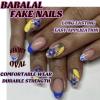 image:imageBABALAL Press On Nails Medium Almond Fake Nails Blue Swirl with Checkerboard amp Heart Glossy Y2K Retro Glue On Nails for Women and Girls 24PcsANU01lemon