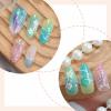 image:imageBABALAL Press On Nails Medium Almond Fake Nails Blue Swirl with Checkerboard amp Heart Glossy Y2K Retro Glue On Nails for Women and Girls 24PcsANU01mermaid