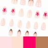 image:imageBABALAL Press On Nails Medium Almond Fake Nails Blue Swirl with Checkerboard amp Heart Glossy Y2K Retro Glue On Nails for Women and Girls 24PcsANU01pink