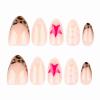 image:imageBABALAL Press On Nails Medium Almond Fake Nails Blue Swirl with Checkerboard amp Heart Glossy Y2K Retro Glue On Nails for Women and Girls 24PcsANU01pink