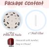 image:imageBABALAL Press On Nails Medium Almond Fake Nails Blue Swirl with Checkerboard amp Heart Glossy Y2K Retro Glue On Nails for Women and Girls 24PcsANU01rabbit