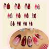 image:imageBABALAL Press On Nails Medium Almond Fake Nails Blue Swirl with Checkerboard amp Heart Glossy Y2K Retro Glue On Nails for Women and Girls 24PcsANU01red