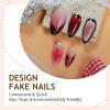 image:imageBABALAL Press On Nails Medium Almond Fake Nails Blue Swirl with Checkerboard amp Heart Glossy Y2K Retro Glue On Nails for Women and Girls 24PcsANU01red