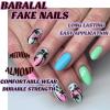 image:imageBABALAL Press On Nails Medium Almond Fake Nails Blue Swirl with Checkerboard amp Heart Glossy Y2K Retro Glue On Nails for Women and Girls 24PcsANU02coconut