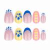 image:imageBABALAL Press On Nails Medium Almond Fake Nails Blue Swirl with Checkerboard amp Heart Glossy Y2K Retro Glue On Nails for Women and Girls 24PcsANU02flower
