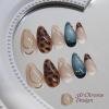 image:imageBABALAL Press On Nails Medium Almond Fake Nails Brown Green Plaid amp Apple Y2k Anime Glossy Full Cover Glue On Nails For Women And Girls 24Pcs01A001