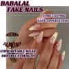 image:imageBABALAL Press On Nails Medium Almond Fake Nails Brown Green Plaid amp Apple Y2k Anime Glossy Full Cover Glue On Nails For Women And Girls 24Pcs01A002