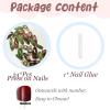 image:imageBABALAL Press On Nails Medium Almond Fake Nails Brown Green Plaid amp Apple Y2k Anime Glossy Full Cover Glue On Nails For Women And Girls 24Pcs01A00302
