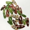 image:imageBABALAL Press On Nails Medium Almond Fake Nails Brown Green Plaid amp Apple Y2k Anime Glossy Full Cover Glue On Nails For Women And Girls 24Pcs01A00302