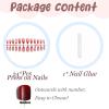 image:imageBABALAL Press On Nails Medium Almond Fake Nails Brown Green Plaid amp Apple Y2k Anime Glossy Full Cover Glue On Nails For Women And Girls 24Pcs01A004red