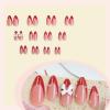 image:imageBABALAL Press On Nails Medium Almond Fake Nails Brown Green Plaid amp Apple Y2k Anime Glossy Full Cover Glue On Nails For Women And Girls 24Pcs01A004red