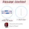 image:imageBABALAL Press On Nails Medium Almond Fake Nails Brown Green Plaid amp Apple Y2k Anime Glossy Full Cover Glue On Nails For Women And Girls 24Pcs01A005blue