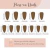 image:imageBABALAL Press On Nails Medium Almond Fake Nails Brown Green Plaid amp Apple Y2k Anime Glossy Full Cover Glue On Nails For Women And Girls 24Pcs01A009