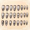 image:imageBABALAL Press On Nails Medium Almond Fake Nails Brown Green Plaid amp Apple Y2k Anime Glossy Full Cover Glue On Nails For Women And Girls 24Pcs01A009goth