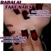 image:imageBABALAL Press On Nails Medium Almond Fake Nails Brown Green Plaid amp Apple Y2k Anime Glossy Full Cover Glue On Nails For Women And Girls 24Pcs01A011blackred