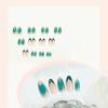 image:imageBABALAL Press On Nails Medium Almond Fake Nails Brown Green Plaid amp Apple Y2k Anime Glossy Full Cover Glue On Nails For Women And Girls 24Pcs01A012