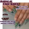 image:imageBABALAL Press On Nails Medium Almond Fake Nails Brown Green Plaid amp Apple Y2k Anime Glossy Full Cover Glue On Nails For Women And Girls 24Pcs01A012